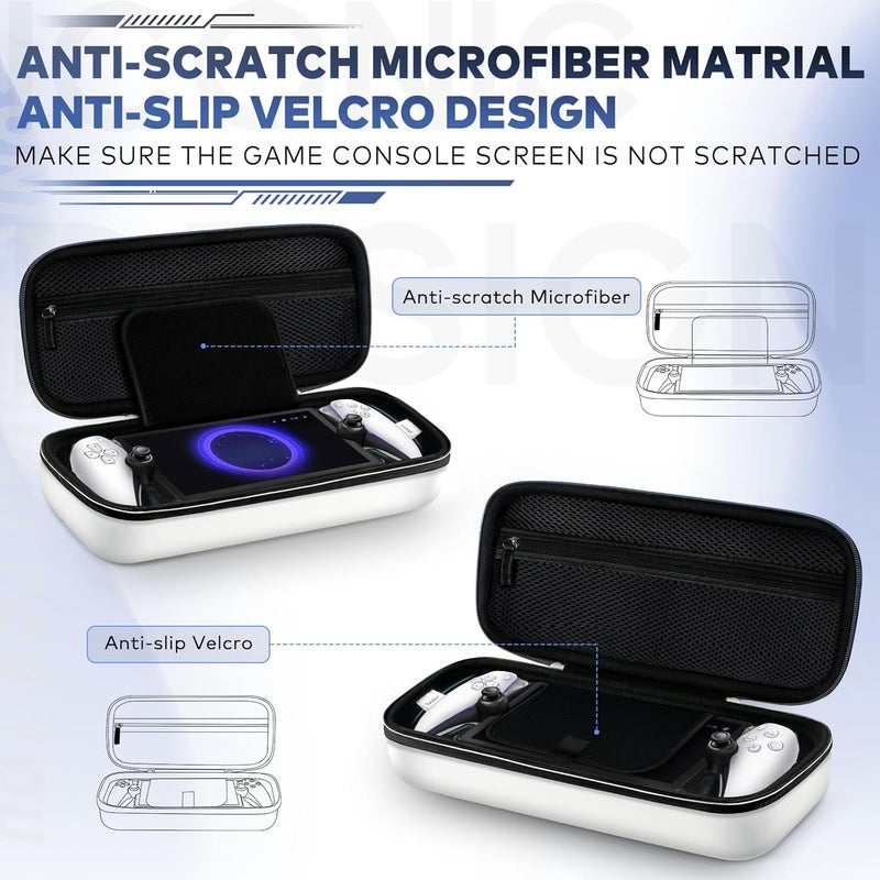 ivoler حقيبة حمل لجهاز بلاي ستيشن بورتال للتحكم عن بعد لجهاز PS 5 تحتوي على ملحقات، حقيبة صلبة محمولة مضادة للسقوط مع جيب شبكي لحفظ الحماية، مناسبة للسفر. - Image 5